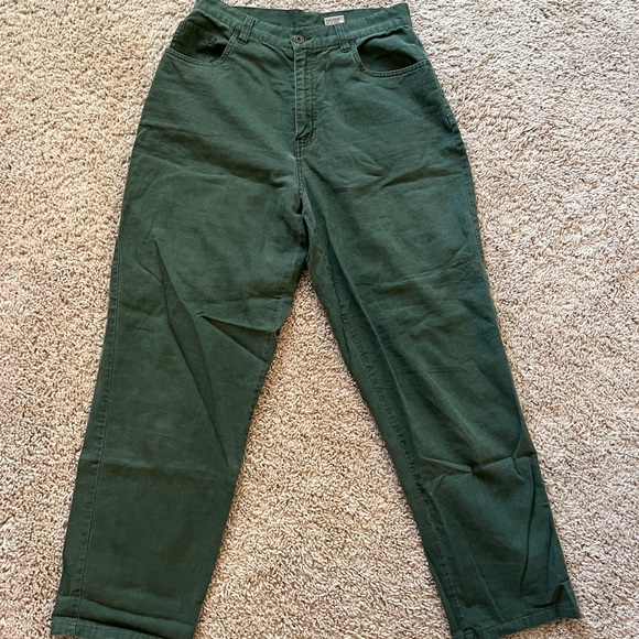 Green high waisted linen pants, Bill blass brand size 8 - Picture 1 of 3